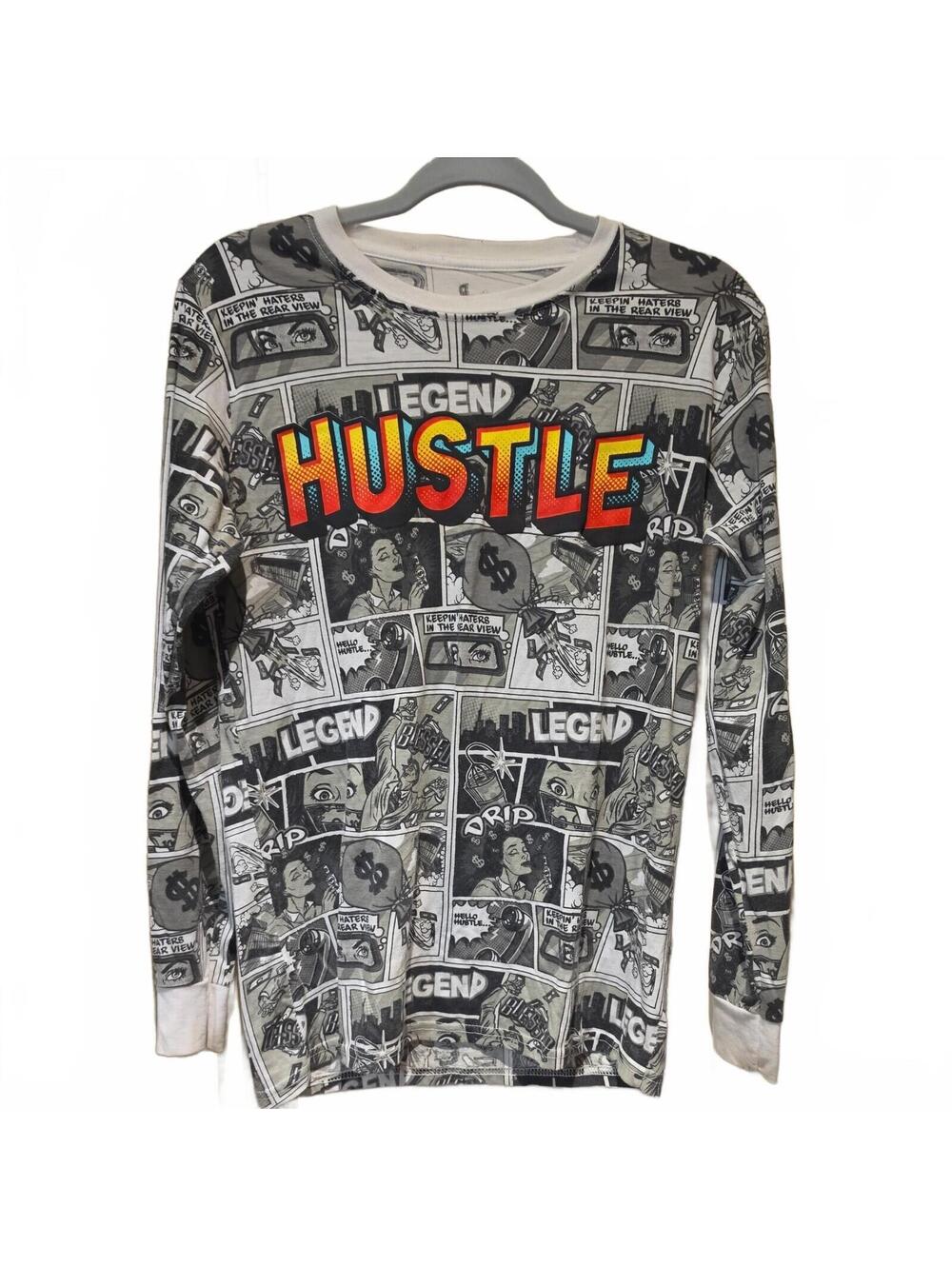 Bailey Apparel OG Legend Hustle Comic Long Sleeve Graphic T-Shirt Men’s small